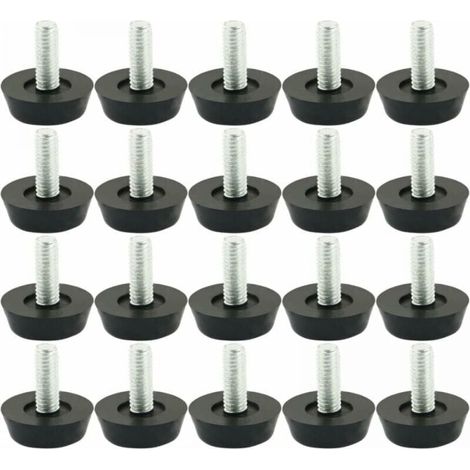 20pcs M6 x 20mm Adjustable Furniture Leveling Feet, Adjustable Furniture Leg Feet, Table Chair Base, Floor Protector, Sliding Screw YMYNY (1/4)