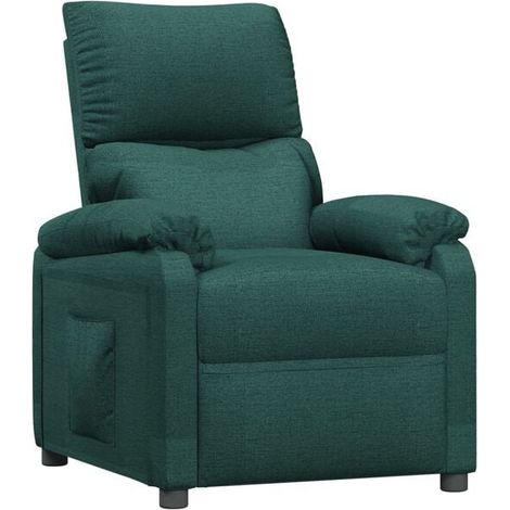 Fauteuil inclinable en tissu vert foncé (1/5)