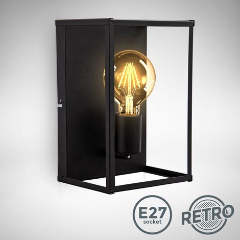 Wandlampe - retro, E27 Fassung, Metallkorpus, max. 60W, schwarz