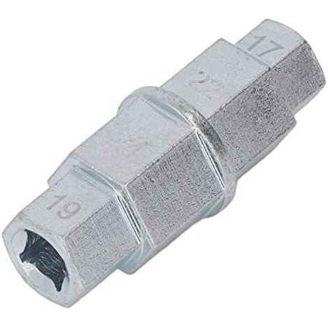 Outil pour axe hexagonal de moto, adaptateur de douille pour axe de roue avant hexagonal, adaptateur de goupille hexagonale multifonction Allen 17 mm, 19 mm, 22 mm, 24 mm (argent) (1/5)