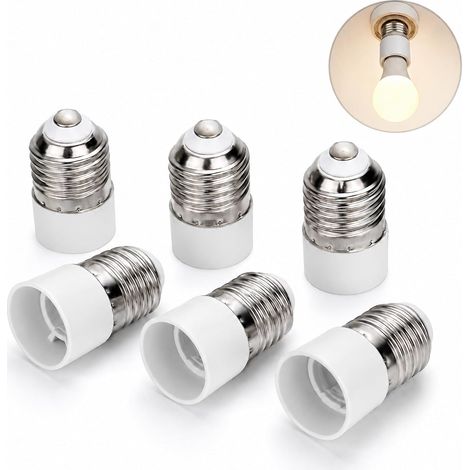 Pieces E27 to E14 Socket Adapter, Large Screw to Small Screw Bulb Socket Converter, Plastic Base Adapter for Lamps, 200V Home Lighting (1/5)
