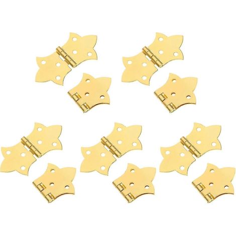 10 charnières papillon dorées décoratives pour boîtes à bijoux en bois (1/4)