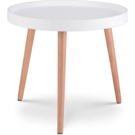 Mesa Auxiliar Redonda de Madera Ø50 cm JOANA