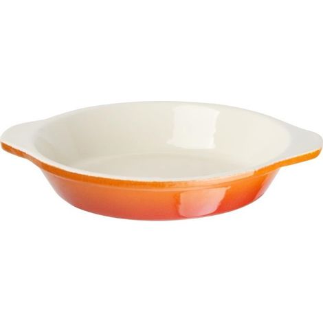 Plat en fonte rond à gratin 400 ml orange (1/4)