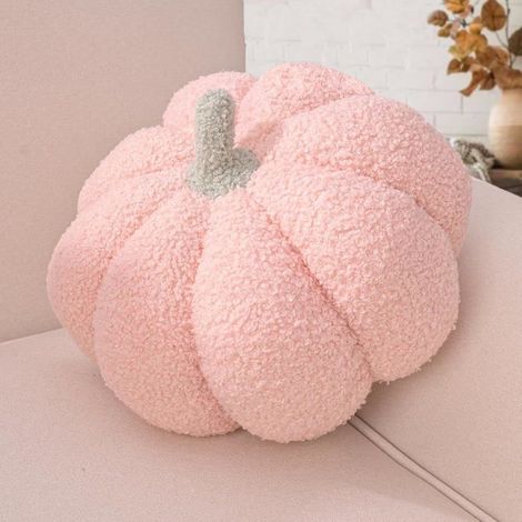 Coussin en forme de citrouille Halloween, rose, coussin décoratif rond, chambre à coucher d'un enfant, cadeau, 20 cm