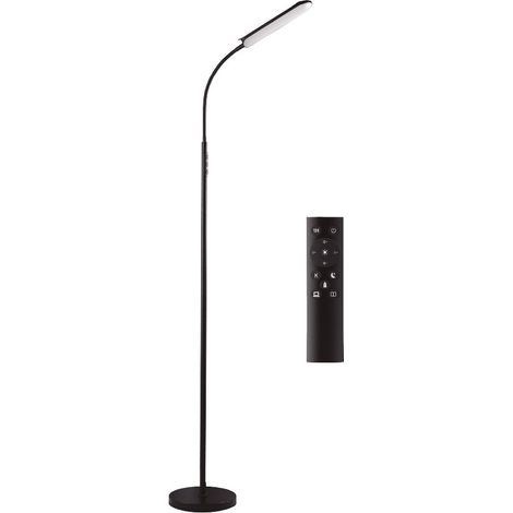 Lámpara de pie LED regulable 18W 2700-6500K 1750mm Negro