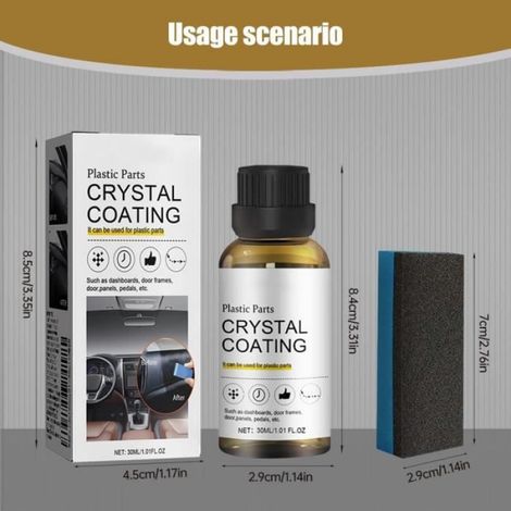 Nettoyant Plastique Voiture Interieur,2024 Nouveau Modèle Revêtement Cristal Pour Pièces en Plastique Polish Spray Clean Auto(2 pc). (1/4)