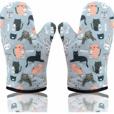 Potholders, oven gloves, kitchen gloves, heat resistant, breathable and insulated for grilling, baking, making pizza, cookies, cakes (1/5)