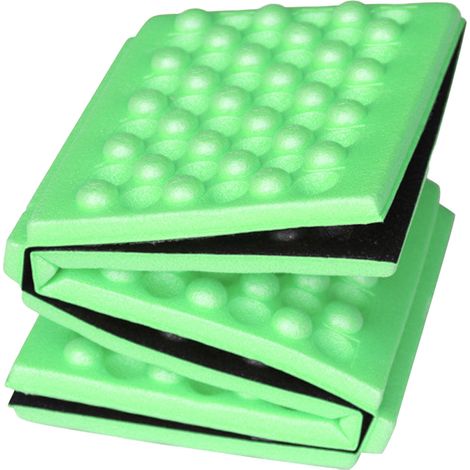 Coussin pliable en mousse extérieur, tapis de siège alvéolé pour randonnée, vert 39x28,5x0,9cm, lot de 6 coussins de sol portables (1/5)