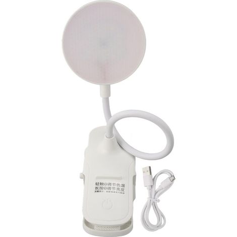Lampe de bureau LED à col de cygne Flexible, 3 Modes de réglage de la luminosité, pince Rechargeable pour dortoir, bureau d'étude (1/4)