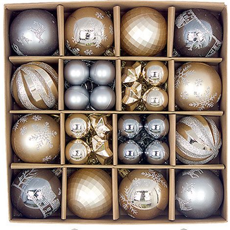 Ensemble de décorations de Noël, boules décoratives incassables à suspendre pour sapin de Noël, décorations de Noël en vrac pour décoration de table (1/5)
