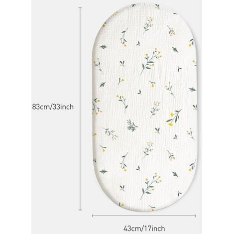 Lot de 3 draps-housses, protège-matelas, pour parc, 100 % mousseline de coton, doux, pour poussette, cadeau de naissance (1/4)