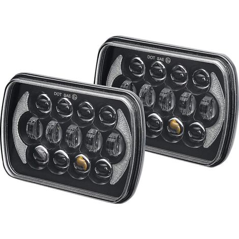 Paar versiegelte rechteckige LED-Scheinwerfer mit Abblend-/Fernlicht und Blinkern für Wrangler YJ und XJ (1/5)