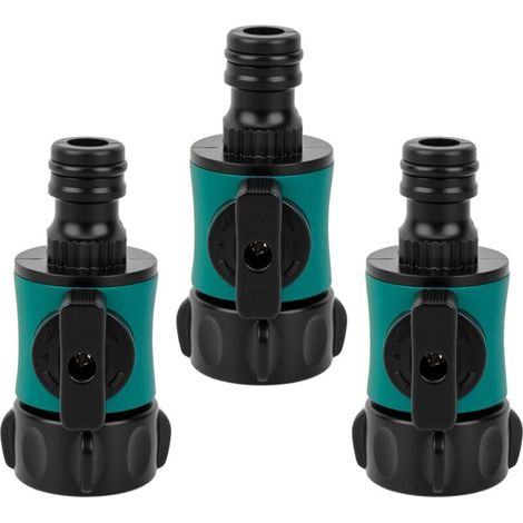 Lntyq 3 pièces raccord avec vanne filetée femelle 3/4" Valve de régulation : vanne pour réguler et fermer le débit d'eau d'un tuyau à la sortie d'un pièce en Y ou robinet