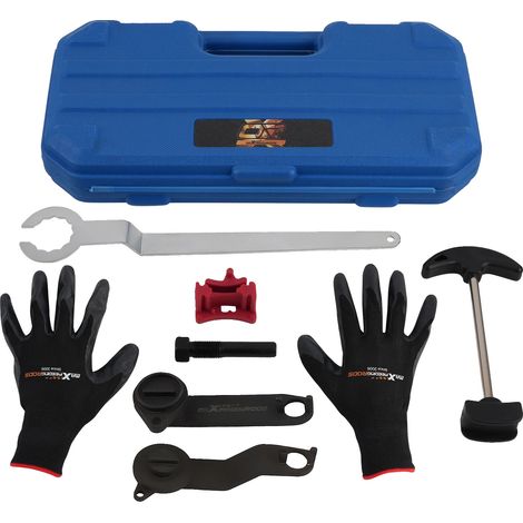 Kit di attrezzi per il bloccaggio della fasatura, in acciaio, dal design compatto, compatibile con i motori EA211, per regolazioni di fasatura di precisione e adatto a diversi modelli. (1/5)