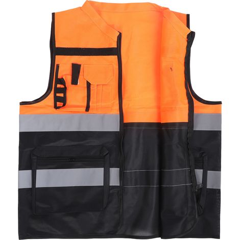 Gilet de sécurité haute visibilité classe 2 avec bandes réfléchissantes bicolores pour la construction XXXL (1/5)
