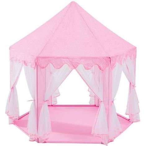 1 tente hexagonale en tulle, maison de jeux pour enfants 4-6 ans, château de princesse, décoration chambre bébé (1/5)