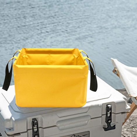 Zusammenklappbare, quadratische Wanne – 15 l – wasserabweisend – mit integriertem Griff – ideal für Camping, Wandern, Angeln und Geschirrspülen – 1 Stück (1/5)