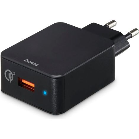 Chargeur Rapide USB-A (Chargeur Secteur Quick Charge 3.0 19.5 W, certifié Qualcomm® Quick Charge™ 3.0, Chargeur Mural pour Samsung Galaxy S21/S20/S10/S10E/S9/Note 10 LG Huawei Xiaomi) Noir (1/5)