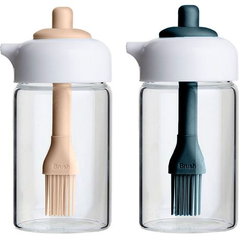 Distributeur Dhuile - 230 ml - Avec Brosse En Silicone Intégrée - Pour Cuisine Maison Et Extérieure - 1 Pièce (1/5)