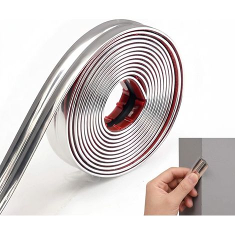 Bande décorative autocollante pour murs, kit de stuc 3D flexible pour portes, fenêtres, meubles, bandes décoratives comme plinthe et protection des bords, réutilisable, facile à monter (1/4)