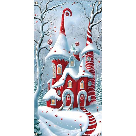 Habillage De Porte De Noël - 90 X 180 Cm - Motif Père Noël - Décoration Pour Porte D Entrée Intérieure Extérieure - 1 Pièce (1/5)