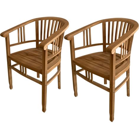 Axi Talia Ensemble De 2 Chaises De Jardin En Bois De Teck Assises Avec Dossier Haut Et Arrondi Pour Terrasse / Balcon / Extérieur (1/5)