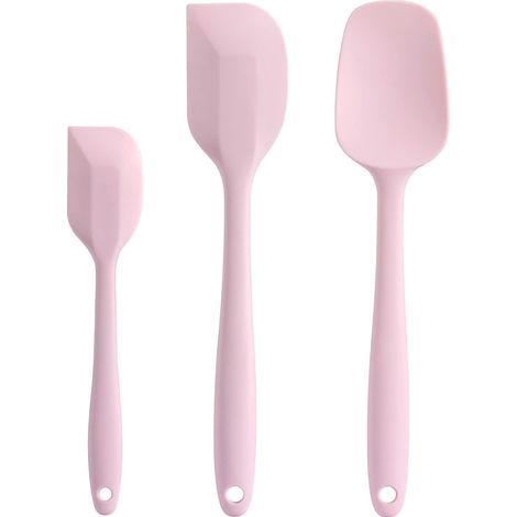 Silikon Spatel Set Hitzebeständig bis 315°C BPA Frei Ergonomisch Pink