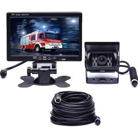 Caméra de recul de surveillance de camion, 4 broches, kit de recul 12V/24V, 1 moniteur 1 caméra (1/2)