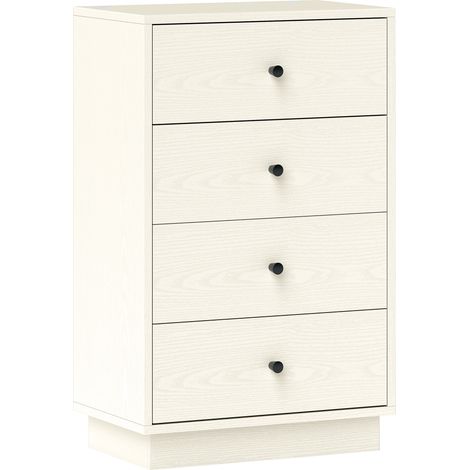 Commode 4 tiroirs CONNOR effet bois blanc (1/5)