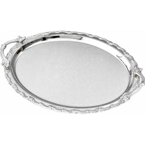 3-Piece Vintage Serving Tray Set with Decorative Reflective Fruit Bowls for Hotel Reception, Medium (1/5)