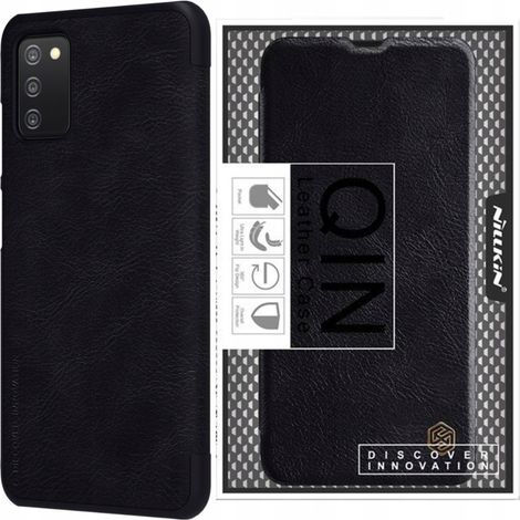 Custodia con fondina in pelle Nillkin Qin per Samsung Galaxy A03s, nera (1/5)