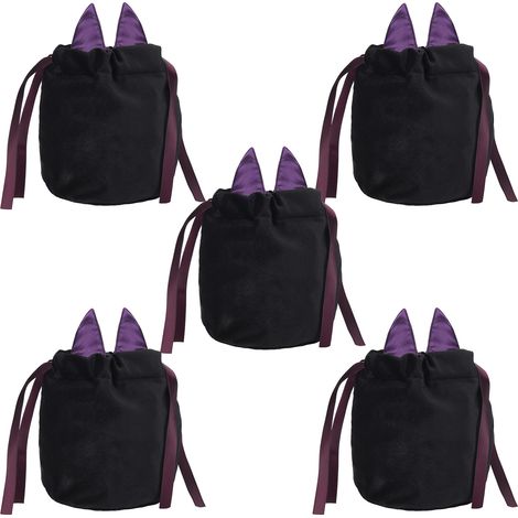 (Lila Ohren) 5 Halloween- und Weihnachtstüten mit Süßigkeiten, Samtgeschenktüten (1/2)