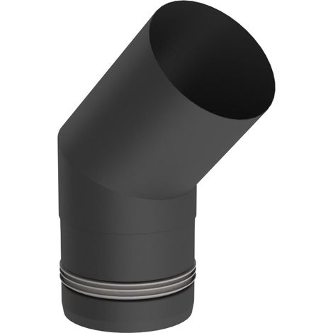 Jeremias PELLET-LINE Winkel 45° Edelstahl schwarz Ø 100 mm