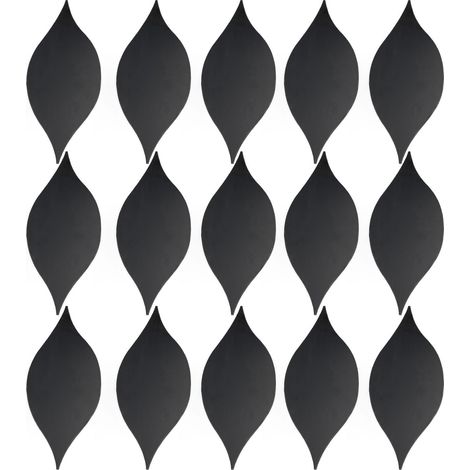 Lot de 15 stickers muraux miroir noirs en acrylique 3D en forme de goutte d'eau, pour la décoration du salon et de la chambre. (1/5)