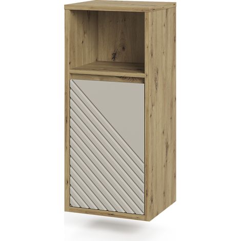 Meuble salle de bain Viola, Chêne Artisan/Cachemire, 37.8x80cm, Vicco (1/5)