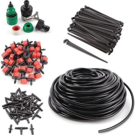 Système d\'irrigation - Auto-Arrosage - KIT Tuyau - Réglable - 30 Buses - Intérieur/Extérieur (1/2)