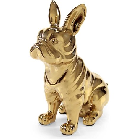 Decorazione Casa Scultura Cane Bulldog Oro 24 x 12 x 30 cm (1/2)