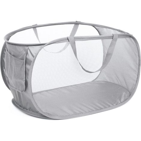 Allecta - Panier à linge pliable avec poche pratique - Buanderie - Salle de bain - Résidence étudiante - Voyage (1/5)
