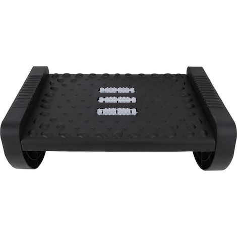 Repose-pieds pour sous le bureau, soulage la fatigue, améliore l'efficacité du travail, tabouret à bascule avec message à roulettes, bureau, noir (1/5)