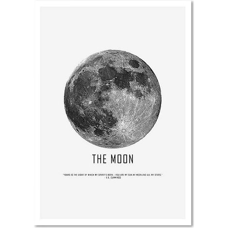 Tableau bois la lune - 80 x 120 cm (1/5)
