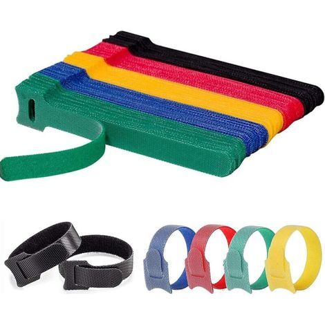 Lntyq 100 Stück Kabelbinder, 150 mm x 12 mm, wiederverwendbare, verstellbare und abnehmbare Kabelbinder, für Kabelmanagement, zur Befestigung von Kabeln, PC-Kabeln und elektrischen Leitungen (1/5)