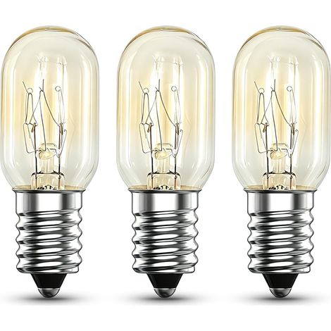 E14 Salt Lamp Bulb, Oven Bulb E14 300 Degree Dimmable for Microwave, Oven, Salt Lamp, Fridge/Refrigerator, Sewing Machine, 100LM Warm White 2700K, Pack of 3 (1/5)
