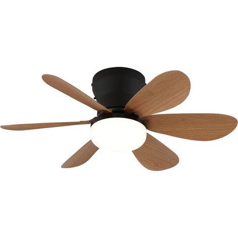 Ceiling Fan Delores Black-Wood with LED & Remote