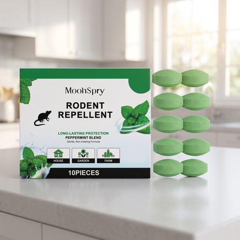 Rattenabwehrtabletten für drinnen und draußen. Vertreiben Ratten, verhindern Störungen und beugen Nagevorgängen vor. Mit Minzduft. 10 Stück. -- DE (1/5)