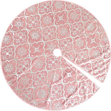 Christmas Tree Skirt - Snowflake Pattern - Fitted Elastic Bottom - For 180 Cm Tall Tree - 1 Piece (1/5)