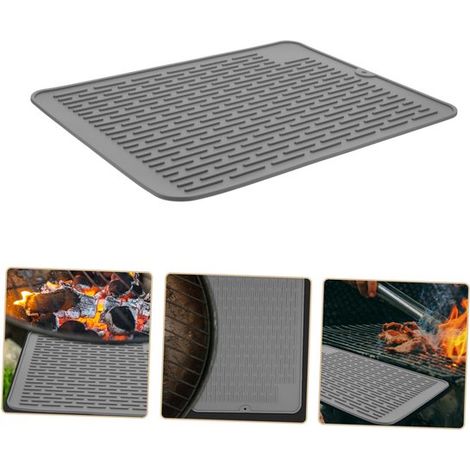 Tapete de secado de silicona, Tapete antideslizante para tapas frascos, 30200.5 cm, Protector antideslizante encimera cocinar aire libre, Gris (1/5)