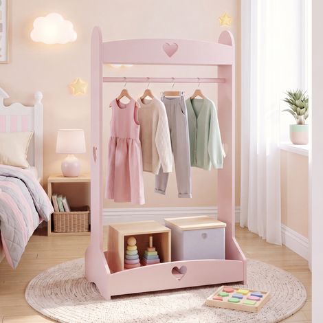 Appendiabiti da Terra Haandsvanssad per Cameretta 126x73x43 cm - Rosa [en.casa] (1/5)