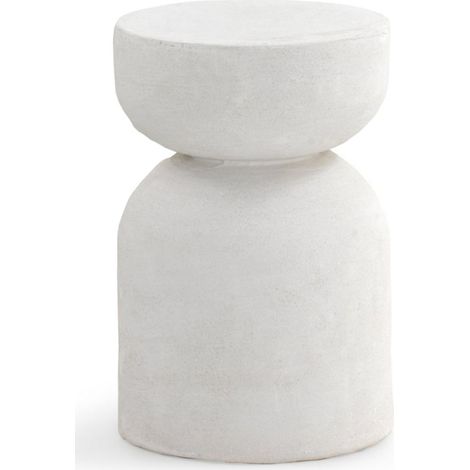 table basse en polyrésine couleur ciment blanc (1/4)