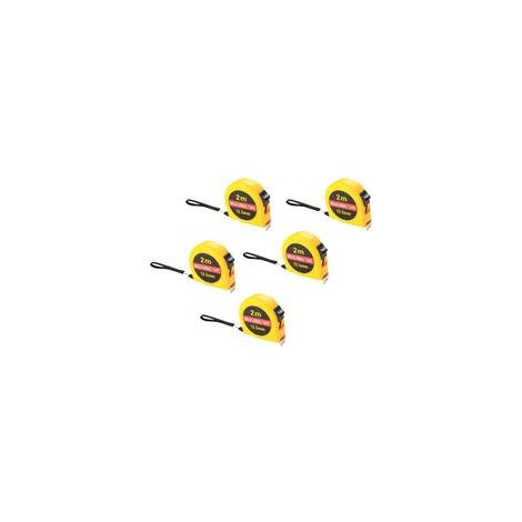 Lot de 5 mètres ruban rétractables en acier pour intérieur et extérieur (1/5)